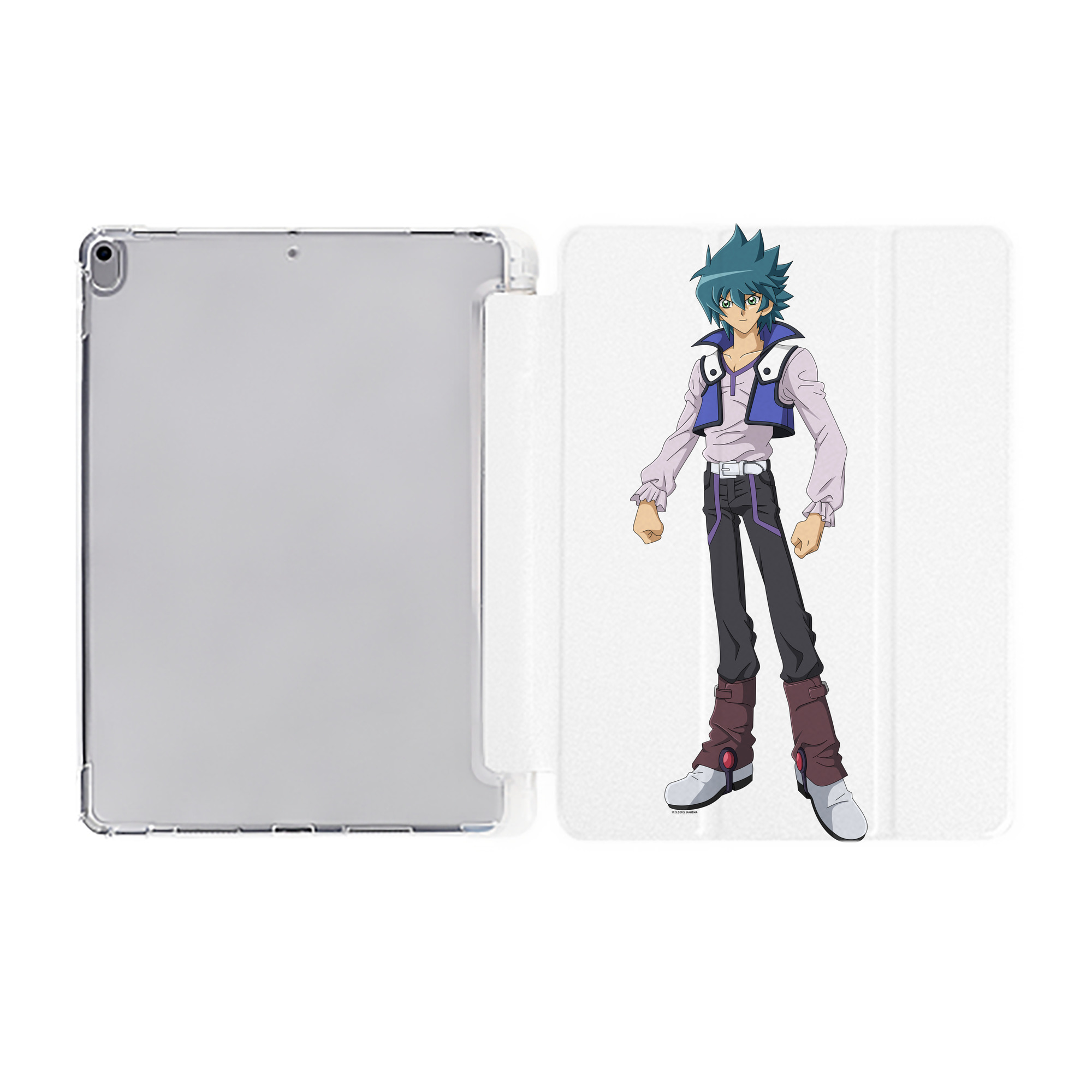 （画像用） 遊☆戯☆王 Yu-Gi-Oh! IPad ケース ペン収納付き 三つ折りスタンド PUレザー×シリコン 対応機種9.5/10.5/10.9インチ